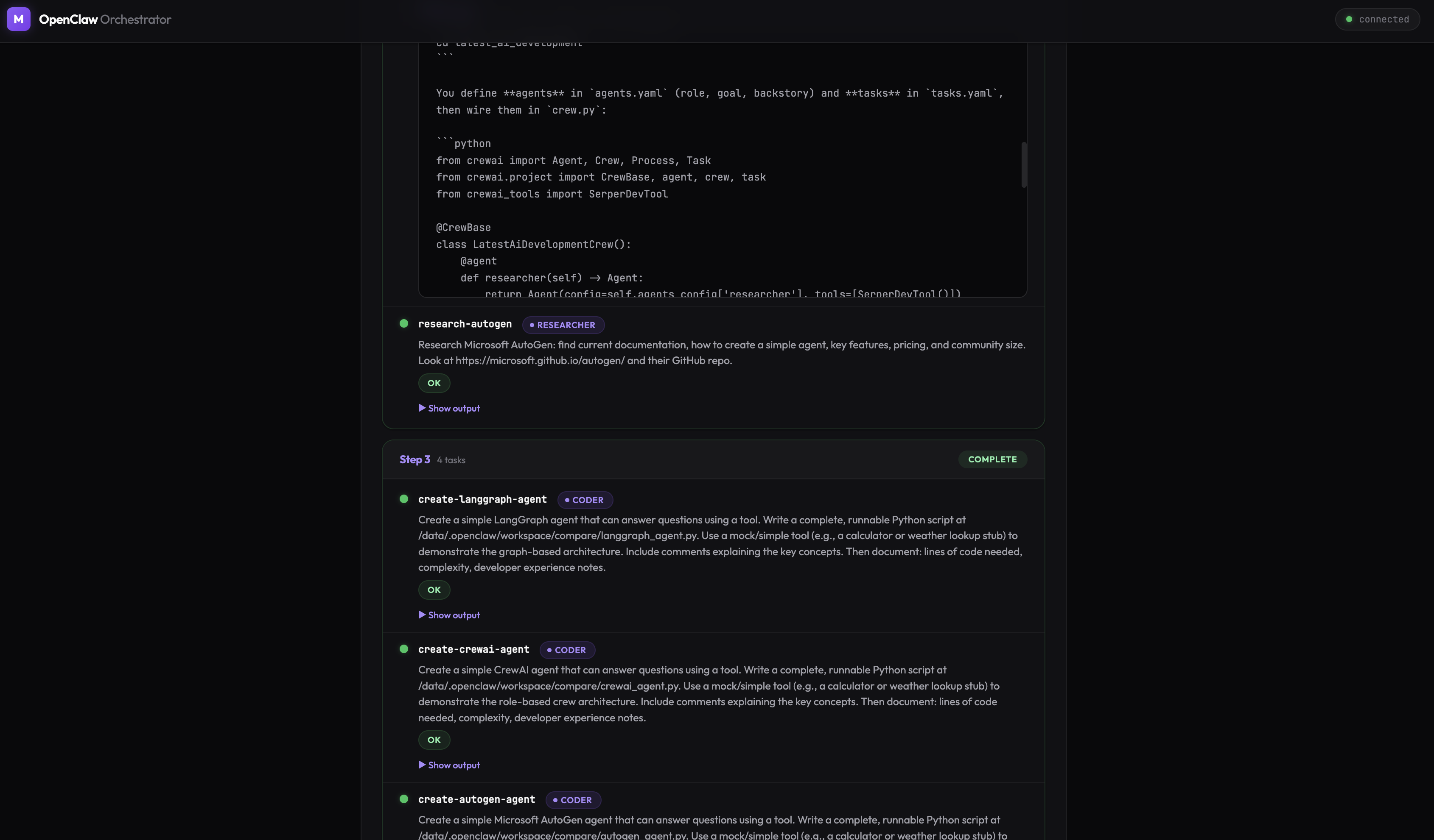 OpenClaw Orchestrator Dashboard